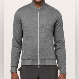 Lululemon Men’s City Sweat Bomber Thermo Heathered Light Cast Grey Jacket XL